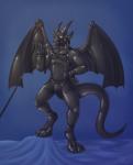 3_toes 5_fingers anthro bulge claws feet fingers glistening horn latex leash looking_at_viewer male simple_background smile tail toes wings rykeus mythology resin_drake dragon mythological_creature mythological_scalie scalie 2019 absurd_res digital_drawing_(artwork) digital_media_(artwork) hi_res