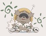 anthro anthrofied bamboo_hat blush brown_body brown_fur clothing eyes_closed fur hat headgear headwear kemono pokemorph simple_background solo fuyugaki15 nintendo pokemon generation_3_pokemon pokemon_(species) zigzagoon 2020