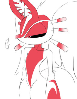 ambiguous_gender annoyed anthro antlers biped black_sclera countershading digitigrade dipstick_tail ellipsis fur head_wings horn huge_wings markings mouthless multicolored_body multicolored_fur narrowed_eyes pupils red_body red_fur simple_background solo speech_bubble tail tail_markings three-quarter_view unusual_wing_placement white_background white_body white_fur white_pupils wings amateru_kai kirby_(series) nintendo chaos_elfilis alien chinchilla chinchillid mammal rodent starling_(kirby) 2022 colored_sketch digital_drawing_(artwork) digital_media_(artwork) portrait sketch three-quarter_portrait