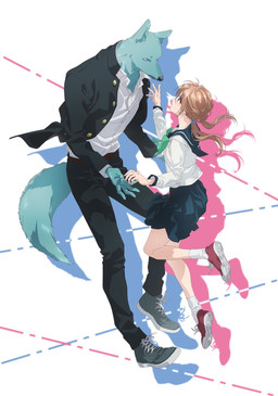 blue_body blue_eyes blue_fur clothed clothing duo eye_contact female fully_clothed fur hair humanoid_hands interspecies_romance looking_at_another male male/female romantic romantic_couple school_uniform simple_background student tan_hair uniform white_background with_you_our_love_will_make_it_through mari_asaka tsunagu_hidaka canid canine canis human mammal wolf hi_res official_art
