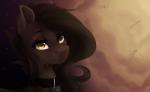 amber_eyes black_body black_fur black_hair brown_body brown_fur collar detailed_background eyelashes female feral fur hair smile solo silentwulv hasbro my_little_pony mythology fan_character ambient_dragon dragon equid equine horse mammal mythological_creature mythological_scalie pony scalie