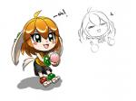 :3 =_= anthro barefoot biped chibi clothed clothing double_thumbs_up feet female gesture hand_gesture legs_together open_:3 open_mouth open_smile simple_background smile solo straight_legs text thumbs_up triangle_mouth white_background kenjikanzaki05 freedom_planet galaxytrail milla_basset basset_hound canid canine canis domestic_dog hunting_dog mammal scent_hound english_text sketch