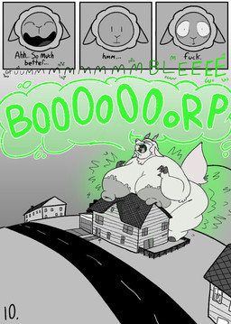 anthro areola big_areola big_breasts big_butt big_nipples blotchy_areola breasts building burping butt dialogue fur growing growth hooves horn house huge_areola huge_breasts huge_butt huge_nipples large_male larger_male macro male neighborhood nipple_dip nipples nude_anthro nude_male obese obese_anthro obese_male overweight overweight_anthro overweight_male profanity road size_difference solo text towering transformation weight_gain wool_(fur) wool_hair living_lupis shawn_(living_lupis) bovid caprine kaiju mammal monster sheep 2025 absurd_res black_and_white comic digital_media_(artwork) english_text hi_res monochrome