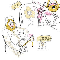 2_horns 5_fingers ambiguous_gender anthro areola arm_hair balls beard belly belly_hair big_balls big_penis biped black_text blonde_beard blonde_facial_hair blonde_hair blonde_pubes blush blush_lines bodily_fluids body_hair chest_hair claws cum cumshot curved_horn dialogue duo ejaculation erection eyes_closed facial_hair figurine finger_claws fingers flesh_fang floppy_ears flower fur genital_fluids genitals glans hair happy holding_penis horn humanoid_genitalia humanoid_penis leg_hair looking_down looking_down_at_genitalia looking_down_at_penis looking_down_at_self male male/ambiguous male_anthro masturbation mature_anthro mature_male measuring measuring_penis moobs nipples nude nude_anthro nude_male open_mouth open_smile orgasm orgasm_face penile penile_masturbation penis pink_areola pink_claws pink_glans pink_nipples plant pubes slightly_chubby slightly_chubby_anthro slightly_chubby_male smile speech_bubble standing talking_to_self tape_measure teeth text tongue vein veiny_penis white_balls white_body white_ears white_fur white_horn white_penis white_tongue yellow_flower currentlytr_ash undertale undertale_(series) asgore_dreemurr flowery_(deltarune) mad_mew_mew boss_monster_(undertale) bovid caprine elemental_creature flora_fauna flower_creature mammal 1:1 2026 english_text hi_res