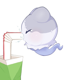 ambiguous_gender bendy_straw bodily_fluids container drinking drinking_milk drinking_straw eyes_closed milk milk_carton milk_container not_furry simple_background solo sucking tears white_background white_body terzeebo ziterbo honkai:_star_rail mihoyo wubbaboo_(honkai:_star_rail) ghost spirit absurd_res hi_res