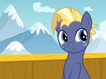 blonde_hair blue_eyes freckles hair looking_up male mountain sitting snow snow_cap solo badumsquish friendship_is_magic hasbro my_little_pony star_tracker_(mlp) equid equine horse mammal pony 2021 hi_res