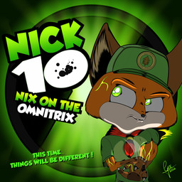 alien_technology anthro clock clothing hat headgear headwear male omnitrix pre-transformation scarf scout solo text watch thebiggeewhizz ben_10 cartoon_network disney zootopia nick_wilde canid canine fox mammal red_fox true_fox crossover hi_res