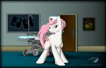 blue_eyes blush clothing cutie_mark female feral fur hair hat headgear headwear hospital internal looking_at_viewer nurse pink_hair raised_tail seductive smile solo tail tongue tongue_out white_body white_fur thefishe77 friendship_is_magic hasbro my_little_pony nurse_redheart_(mlp) earth_pony equid equine horse mammal pony signature