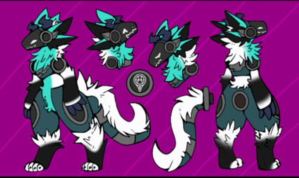 4_ears anthro fluffy horn machine male multi_ear solo unknown_artist lance_(dumbprotogen) protogen model_sheet source_request