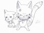 angry anthro bodily_fluids bruised clothing crying duo female long_tail looking_at_viewer male sad tail tears teeth wounded juviaz07_(artist) fairy_tail charle_(fairy_tail) happy_(fairy_tail) domestic_cat exceed felid feline felis mammal absurd_res hi_res sketch