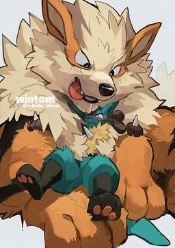 ambiguous_feral ambiguous_gender anthro biped black_body black_fur blue_body blue_fur cheek_tuft chest_spike duo eye_contact facial_markings facial_tuft fangs feral fluffy fur head_markings head_tuft larger_ambiguous larger_feral looking_at_another markings mask_(marking) mouth_closed neck_tuft paws red_body red_fur scared simple_background size_difference size_play smaller_ambiguous smaller_anthro spikes spikes_(anatomy) teeth text thick_fur tongue tongue_out tuft white_body white_fur wintom nintendo pokemon arcanine generation_1_pokemon generation_4_pokemon lucario pokemon_(species) artist_name digital_drawing_(artwork) digital_media_(artwork) shaded