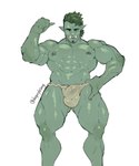 abs asian_clothing biceps bulge clothing daspurplesong east_asian_clothing fangs fundoshi hi_res humanoid humanoid_pointy_ears japanese_clothing male muscular muscular_humanoid muscular_male nipples orc pecs solo teeth underwear