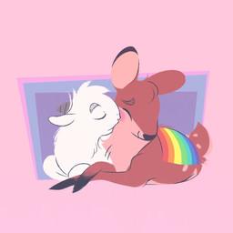 2_horns ambiguous_gender blush duo feral fur hair horn inner_ear_fluff kissing lgbt lgbt_pride multicolored_body multicolored_fur pride_colors quadruped rainbow_flag rainbow_pride_flag rainbow_symbol short_hair spots tail tuft white_body white_fur itsdanfango lgbt_pride_month ansel_(itsdanfango) olive_(itsdanfango) bovid caprine deer goat mammal 1:1 2018 hi_res