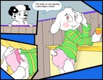 blush bottomwear clothed clothing diaper diaper_change female male pattern_clothing pattern_shirt pattern_topwear shirt solo striped_clothing striped_shirt striped_topwear stripes topwear underwear wearing_diaper young nelson88 undertale undertale_(series) asriel_dreemurr toriel bovid canid canine caprine mammal