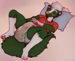 ageplay bodily_fluids clothed clothing diaper feces full_diaper fur genital_fluids green_body green_fur infantilism littlepawz_(diaper) male masturbation messy pillow roleplay rubbing soiled_diaper soiling solo unclean_diaper urine used_diaper wearing_diaper wet wet_diaper wetting crinkles abuniverse littlepawz ron_(greenpanunk) mammal mephitid skunk hi_res