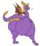 anthro anthrofied big_butt butt femboy huge_butt hyper hyper_butt looking_at_viewer looking_back male rear_view solo tail wings min_(artist) third-party_edit activision european_mythology mythology spyro_the_dragon spyro dragon mythological_creature mythological_scalie scalie western_dragon hi_res