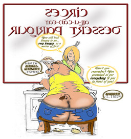 animal_noises anthro big_breasts big_butt blonde_hair breasts brown_hair butt butt_expansion chair_breaking clothed clothing dialogue duo expansion eyewear female fingers food footwear glasses hair holding_platter hooved_fingers hooves human_to_anthro inside male mid_transformation motion_lines obese obese_anthro obese_male open_mouth overweight overweight_anthro overweight_male restaurant sandals shoes sitting smile solo_focus species_transformation speech_bubble tail tail_tuft text torn_clothing transformation tuft weight_gain wide_hips window worried comus gillpanda domestic_pig human mammal suid suine sus_(pig) english_text