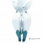 anus butt female feral genitals pawpads presenting pussy rear_view simple_background solo white_background meirune nintendo pokemon canid canine eeveelution generation_4_pokemon glaceon mammal pokemon_(species) 2018 digital_media_(artwork) sketch unavailable_at_source