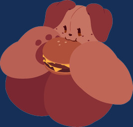 anthro big_breasts breasts brown_body burger cartoon_freckles eating eyelashes featureless_breasts female floppy_ears folded_ears food freckled_face freckles front_view holding_food holding_object huge_breasts pawpads plushie simple_background simple_eyes solo transparent_background cocoaberry lovedoll_toy_factory fan_character poochi_(cocoaberry) animate_inanimate canid canine canis domestic_dog living_plushie mammal 2026 alpha_channel digital_drawing_(artwork) digital_media_(artwork) icon lineless