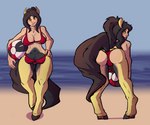 ball beach beach_ball bent_over big_breasts big_teats bikini breasts breasts_and_teats clothing crotch_breasts female hooves inflatable looking_at_viewer looking_back seaside solo split_form swimwear teat_bra teats two-piece_swimsuit biobasher animal_humanoid equid equid_humanoid equine equine_humanoid horse humanoid mammal mammal_humanoid 6:5 hi_res