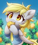 blonde_hair clothed clothed_feral clothing derp_eyes eyelashes feathered_wings feathers female feral fluffy fluffy_body fluffy_ears fluffy_fur food fur hair holding_food holding_muffin holding_object muffin necktie nom shirt solo topwear wings yellow_eyes symbianl friendship_is_magic hasbro my_little_pony mythology derpy_hooves_(mlp) equid equine mammal mythological_creature mythological_equine pegasus 2021 5:6 absurd_res digital_media_(artwork) hi_res