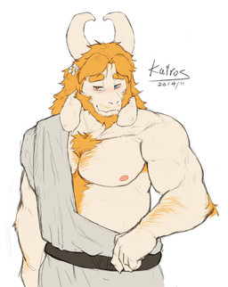 accessory anthro arm_hair armpit_hair barazoku beard bedroom_eyes blonde_hair blush body_hair boss chest_hair clothing facial_hair flower flower_in_hair fur hair hair_accessory happy_trail horn long_ears long_hair male muscular muscular_male narrowed_eyes nipples pecs plant seductive simple_background solo suit text white_body white_fur kairos(evilsable) undertale_(series) asgore_dreemurr bovid caprine goat mammal monster absurd_res hi_res