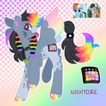 1:1 alternative_fashion ambiguous_gender collar coontail_hair cutie_mark earpiece equid equine feral fusion grey_body hair hasbro heart_symbol hi_res hooves jewelry looking_at_viewer mammal multicolored_body multicolored_hair multicolored_hooves multicolored_tail my_little_pony mythological_creature mythological_equine mythology necklace pegasus rainbow_hair rainbow_hooves rainbow_tail rainbow_wings scene_(fashion) screencap solo spiked_collar spikes tail tongue tongue_out two_tone_body vurtuaghost wings y2k_(graphic_design)