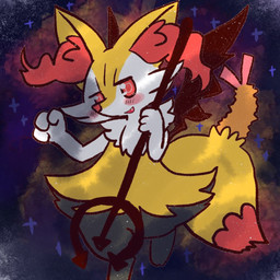 ambiguous_anthro ambiguous_gender anthro biped blush cute_fangs digitigrade fangs food front_view looking_at_viewer on_one_leg open_mouth open_smile pitchfork shrimp_(food) simple_background smile solo standing teeth tools wings annyui0611 nintendo pokemon braixen canid generation_6_pokemon mammal pokemon_(species) 1:1 2022 digital_drawing_(artwork) digital_media_(artwork) japanese_description portrait three-quarter_portrait translated_description