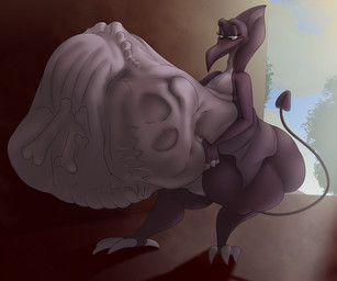 4_fingers 4_toes abdominal_bulge absorption_vore after_vore anthro belly big_belly big_butt bone butt death eyelashes feet female fingers huge_belly huge_butt huge_hips huge_thighs nude purple_body purple_scales scales skeleton solo thick_thighs toes vore weight_gain wide_hips afraart universal_studios we're_back!_a_dinosaur's_story elsa_(we're_back!) prehistoric_species pterosaur reptile scalie 2026 6:5 digital_media_(artwork) hi_res