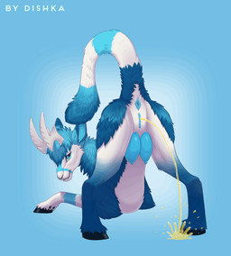 anus ass_up bodily_fluids female female_peeing feral feral_peeing fur genital_fluids genitals hair hooves horn looking_back looking_pleasured nipples peeing presenting raised_tail simple_background smile solo tail teats urine urine_on_ground urine_stream vulva watersports dishka bovid caprine goat mammal animated digital_media_(artwork)