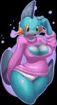 2014 alpha_channel amphibian anthro anthrofied big_breasts biped blush bottomless breasts cleavage cleavage_cutout clothed clothing cutout elpatrixf female generation_3_pokemon keyhole_turtleneck marshtomp nintendo non-mammal_breasts open_mouth panties pokemon pokemon_(species) pokemorph solo standing sweater topwear turtleneck underwear wide_hips