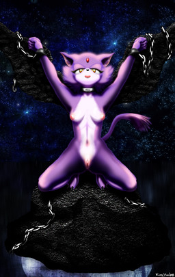 anthro anus bdsm bondage bound breasts chain chained claws collar cuff_(restraint) exposed feet female genitals hindpaw king_hauken light looking_at_viewer moonlight night nipples nude paws restrained restraints rock sea shackles sky smile solo spread_legs spreading star starry_sky submissive submissive_female tail vulva water kinghauken sega sonic_the_hedgehog_(series) blaze_the_cat domestic_cat felid feline felis mammal hi_res