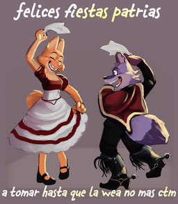 anthro boots chile chilean clothing cowboy_boots dancing dress duo eyebrow_piercing facial_piercing female footwear male male/female piercing september_(month) shoes smile spurs tail daki_woo dreamworks the_bad_guys diane_foxington canid canine fox mammal absurd_res hi_res