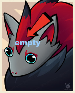 ambiguous_gender anthro black_body black_fur black_hair black_markings blue_eyes cheek_tuft chest_tuft derp_eyes directional_arrow eye_markings facial_tuft fluffy fluffy_chest fluffy_hair fur grey_body grey_fur hair head_empty humor long_hair mane markings multicolored_body nose_markings pupils red_body red_fur red_hair red_inner_ear simple_background solo text tuft two_tone_body wide_eyed aiex571 nintendo pokemon generation_5_pokemon pokemon_(species) zoroark 2024 4:5 absurd_res colored digital_drawing_(artwork) digital_media_(artwork) headshot_portrait hi_res icon meme portrait reaction_image signature watermark