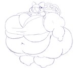 anthro belly belly_overhang big_belly big_breasts big_butt bow_(feature) bow_accessory bow_ribbon breasts butt chain clothed clothing collar eyelashes fat_arms female huge_belly huge_breasts huge_butt morbidly_obese morbidly_obese_anthro navel obese obese_anthro obese_female overweight overweight_anthro overweight_female overweight_humanoid sharp_teeth simple_background smile solo spiked_collar spikes teeth thick_thighs topwear wide_hips arakasa mario_bros nintendo chain_chomp humanoid monster 2024 hi_res