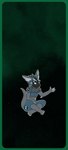 absurd_res anthro armor black_clothing blue_body blue_clothing blue_eyes blue_fur blue_tail bump_attack chest_tuft claws clothing fur grey_body grey_fur grey_hair grey_tail hair hi_res horn machine neck_tuft protogen solo tail tuft visor wallpaper