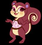 anthro bottomless clothed clothing gesture makeup shrug solo esmeia animal_crossing nintendo pecan_(animal_crossing) mammal rodent sciurid tree_squirrel alpha_channel