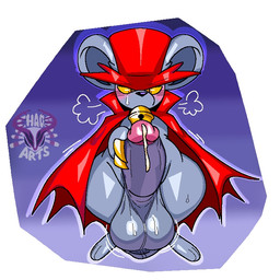 abstract_background anthro balls belly big_balls big_butt big_ears big_penis biped blush blush_lines bodily_fluids bottomless bottomless_anthro bottomless_male breath brown_eyes butt cape claws clothed clothing darkened_genitalia darkened_penis erection front_view fur genital_fluids genital_raphe genitals glans glistening glistening_balls glistening_body glistening_fur glistening_genitalia glistening_penis glistening_thighs grey_balls grey_body grey_fur grey_penis hand_on_own_penis hand_on_penis hat headgear headwear huge_balls huge_butt huge_penis huge_thighs humanoid_genitalia humanoid_penis hyper hyper_genitalia hyper_penis leaking_precum logo looking_at_genitalia looking_at_own_penis looking_at_penis looking_at_self male male_anthro partially_clothed_anthro partially_clothed_male penis pink_glans precum purple_background raphe_(anatomy) red_cape red_clothing scrotal_raphe scrotum_flap simple_background solo sweat sweatdrop thick_thighs top_hat wearing_hat white_background wide_hipped_anthro wide_hipped_male yellow_claws yellow_sclera chaosarts kirby_(series) kirby_squeak_squad nintendo daroach mammal murid murine rat rodent 1:1 2026 artist_logo digital_drawing_(artwork) digital_media_(artwork) english_description full-length_portrait portrait