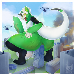 aircraft anal anal_penetration anthro big_butt black_body black_fur black_tail_tip blue_sky bodily_fluids building butt city city_destruction cloud curved_tail day debris destruction detailed_background dipstick_tail drooling explosion extreme_size_difference fangs fire fur green_body green_fur green_hair green_horn green_scales green_tail group hair helicopter horn huge_butt improvised_dildo improvised_sex_toy long_tail long_tongue looking_at_viewer looking_back macro male markings military open_mouth outside penetration rampage rear_view rubble saliva saliva_string scales searchlight sharp_teeth size_difference sky skyscraper smoke solo_focus spotlight tail tail_markings teeth thick_thighs tongue tongue_out urban vehicle white_body white_fur white_scales wide_hips yellow_eyes mirok mythology frost_fire777 wickerbeast 1:1 detailed hi_res