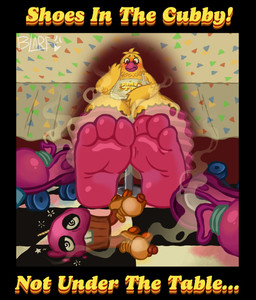 3_toes ambiguous_gender anthro barefoot beak bib blush duo embarrassed feathers feet female food foot_focus musk roller_skates shoes_removed sitting sitting_on_stool smelly smelly_feet smelly_shoes soles stink_fumes tablecloth text toes under_table x-ray_view yellow_body yellow_feathers blarf022 five_nights_at_freddy's five_nights_at_freddy's:_secret_of_the_mimic five_nights_at_freddy's:_security_breach scottgames steel_wool_studios cupcake_(fnaf) party_time_chica_(fnaf) animate_inanimate avian bird chicken food_creature galliform gallus_(genus) phasianid absurd_res english_text hi_res