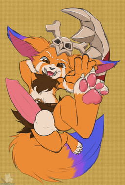 anthro balls big_balls big_penis bone curling_toes erection feet foot_focus genitals huge_penis male pattern_background pawpads paws penis pink_pawpads simple_background skull small_but_hung solo tongue white_balls young young_anthro third-party_edit yuniwolfsky league_of_legends riot_games tencent gnar_(lol) canid canine fox mammal yordle 2016 absurd_res hi_res watermark