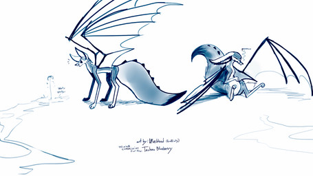 big_ears dorsal_ridge facial_markings feral fox-dragon head_markings inflation liquid_inflation male markings muzzle_(marking) satisfied solo surprised tail tail_ridge text two_panel_image water_inflation water_spring water_stream wings l0veblood mythology techno_blueberry canid canine dragon fox hybrid mammal mythological_creature mythological_scalie scalie 16:9 blue_and_white english_text hi_res monochrome sketch widescreen