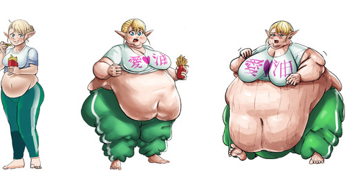 5_fingers arms_bent bangs barefoot belly belly_expansion belly_overhang big_belly big_breasts big_butt biped blonde_eyebrows blonde_hair blue_bottomwear blue_clothing blue_eyes blue_pants blue_shirt blue_topwear blush blush_lines bodily_fluids bottomwear braided_hair breast_expansion breasts butt chubby_cheeks cleavage clothed clothed_female clothed_humanoid clothing container double_chin exclamation_point expansion eyebrow_through_hair eyebrows fangs fat_arms feet female female_humanoid fingers fist flabby_arms flabby_legs food fries fully_clothed fully_clothed_female fully_clothed_humanoid green_bottomwear green_clothing green_pants grey_clothing grey_shirt grey_topwear hair holding_container holding_fries holding_object huge_arms huge_belly huge_breasts huge_butt humanoid_feet humanoid_pointy_ears hyper hyper_belly hyper_butt immobile light looking_at_viewer lying medium_breasts midriff morbidly_obese morbidly_obese_female morbidly_obese_humanoid navel nervous nervous_smile nervous_sweat not_furry obese obese_female obese_humanoid on_front open_mouth open_smile overweight overweight_female overweight_humanoid pants plantigrade pointy_ears reaching_towards_viewer red_tongue shirt short_hair simple_background smile smiling_at_viewer solo standing sweat sweaty_belly sweaty_face tan_body tan_skin teeth tongue topwear translucent translucent_hair weight_gain weight_gain_drive white_background white_mouth wide_hipped_female wide_hipped_humanoid wide_hips comedii plus-sized_elf elfuda_(plus-sized_elf) elf humanoid 2025 absurd_res colored digital_drawing_(artwork) digital_media_(artwork) english_description hi_res lighting sequence shaded