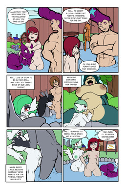 anthro anthrofied balls big_breasts bodily_fluids breast_grab breast_play breasts butt dialogue female female/female female_anthro female_penetrated fisting genital_fluids genitals hand_on_breast male male/female masturbation muscular muscular_male nipples nude oral oral_penetration penetration penis pokemorph pompadour tail text vaginal vaginal_fisting vaginal_fluids vaginal_penetration vulva fourssss nintendo pokemon gardevoir generation_1_pokemon generation_3_pokemon haunter human mammal pokemon_(species) snorlax zigzagoon 2026 2:3 absurd_res comic digital_drawing_(artwork) digital_media_(artwork) english_text hi_res