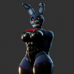 abs anthro big_breasts black_clothing black_eyelids black_legwear black_leotard black_thigh_highs blue_body bow_tie breasts buckteeth checkered checkered_background cleavage clothed clothing crossgender eyelashes female glistening glistening_clothing glistening_legwear glistening_leotard glistening_thigh_highs grey_background legwear leotard machine mtf_crossgender muscular muscular_anthro muscular_female nipple_outline pattern_background red_bow_tie red_eyes simple_background solo standing strapless_clothing strapless_leotard teeth thick_thighs thigh_highs wide_hips atumalaca atumalaca_(modeler) five_nights_at_freddy's scottgames bonnie_(fnaf) animatronic lagomorph leporid mammal rabbit robot robot_anthro 2025 3d_(artwork) digital_media_(artwork) unfinished