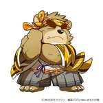 anthro asian_clothing brown_body brown_fur clothing cute_fangs east_asian_clothing eyes_closed fangs fur japanese_clothing kemono male solo teeth kinoshita-jiroh sengoku_puzzle saigou_shirou bear mammal 1:1 2022