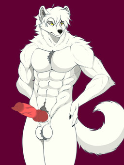 animal_genitalia animal_penis anthro canine_genitalia canine_penis eye_scar facial_scar fur genitals male muscular penis scar solo vein veiny_penis white_body white_fur lycan_oskari kiooma_(fursona) 3:4 absurd_res hi_res