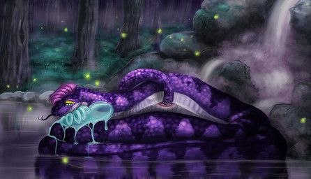 autopenetration female feral fog forest forked_tongue genitals hair legless masturbation penetration plant pond reflection rock scales slime solo tail tail_fetish tail_in_own_pussy tail_in_vagina tail_insertion tail_masturbation tail_play tongue tree vaginal vaginal_masturbation vaginal_penetration vulva water waterfall darktree scinder ambient_arthropod ambient_firefly ambient_insect arthropod monster python reptile scalie snake