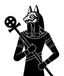 alternate_form anthro biped bone clothing cross cross_staff egyptian egyptian_clothing egyptian_headdress fangs holding_object holding_staff male nemes_(clothing) silhouette simple_background skull skull_head solo staff standing teeth white_background sunnyclockwork egyptian_mythology middle_eastern_mythology mythology pitch_haven scp_foundation stuart_hayward deity domestic_cat felid feline felis mammal 2015 black_and_white digital_drawing_(artwork) digital_media_(artwork) hi_res monochrome