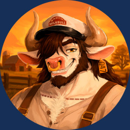 anthro chest_tattoo facial_piercing farmer hair horn long_hair male nose_piercing nose_ring piercing ring_piercing sam_asher smile smiling_at_viewer solo tattoo n.sam_asher bovid bovine cattle mammal 1:1 absurd_res alpha_channel hi_res